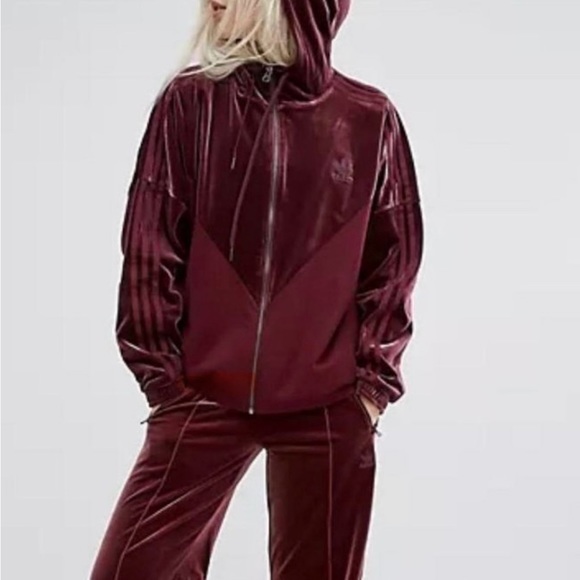 ADIDAS Velour full zip jacket XS - Picture 2 of 9